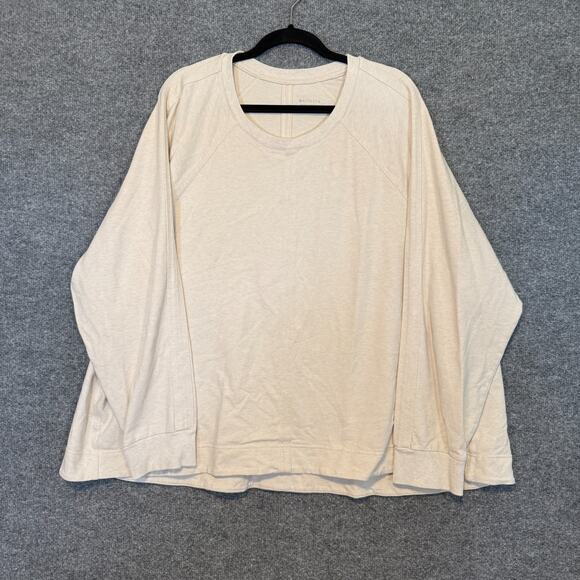 Athleta Tops - Athleta Shirt Womens 3X XXXL Beige Crewneck Stretch Sweatshirt Plus Size